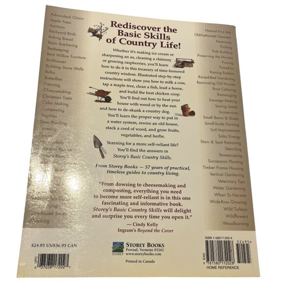 BOOK STOREY'S BASIC COUNTRY SKILLS Homesteading Country Living Farm Life 564 pgs - Picture 3 of 8